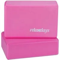 relaxdays Yogablock im 2er Set, Pink