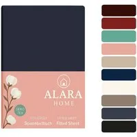 ALARA HOME Spannbettlaken 180x200 Baumwolle 100% Spannbetttuch Bettlaken Jersey 140x200, 90x200, Spannbetttuch,145 g/m², Topper,Rundumgummi, Atmungsaktiv