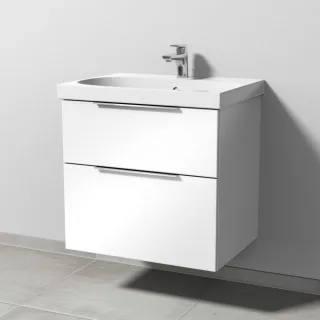 Sanipa 3way Waschtischunterbau zu Geberit Acanto Waschtisch mit 2 Auszügen, Weiß-Glanz UF41678
