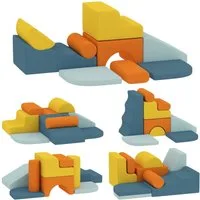 MC Star 9-teiliges Soft-Baustein-Set, weiche Blöcke zum Bauen und Spielen Spielbausteine, (Indoor-Spielset für Kleinkinder, Schaumstoff, Bunt)