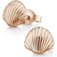 Materia Paar Ohrstecker Ohrringe Rosegold Muschel / Herzmuschel SO-415, Sterlingsilber, rosevergoldet