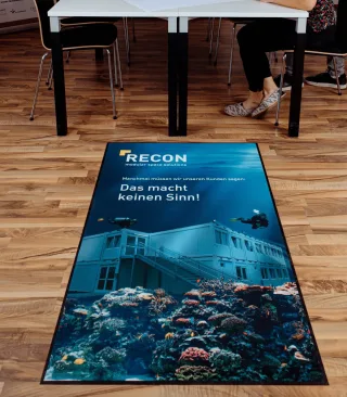 Teppich individuell bedrucken mit Logo | Größe: 120cm x 180cm
