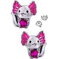 Limana Paar Ohrstecker echte 925 Silber Drache Herz Ohrringe für Mädchen Damen Kinder Frauen (Silberschmuck Kinderschmuck Mädchenschmuck inkl. Dose), Schmuck Geschenk Ostern Weihnachten Geburtstag Nikolaus Einschulung