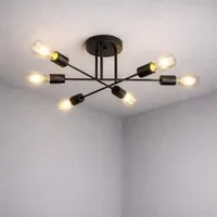 ZMH Deckenleuchten 6 Flammig Deckenlampe Vintage Retro ohne Leuchtmittel für Schlafzimmer, LED wechselbar