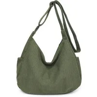 Zaewry Schultertasche Unisex Umhängetasche Cord Tasche Halbmond Tasche Hobo Bag (Damen Shopper Tasche Crossbody Bag Stofftasche Strandtasche), für Alltag College Büro Schule Arbeit Reisen Einkaufe