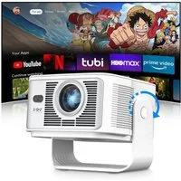 XGODY Gimbal 7 beamer 4k/8K Android 14.0 Projektor Autofokus Heimkino Beamer (15000:1, 3840X2160 px, Smart Beamer Klein mit 900 ANSI, WiFi 6 Bluetooth 5.4, Autofokus)