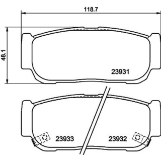 Hella Bremsbel?ge hinten Kia Sorento Ssangyong Kyron Rexton Rodius Stavic