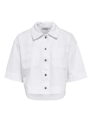 ONLY - ONLCLEO LIFE SS CROP DNM SHIRT PIM NOOS White Denim - Gr. - L