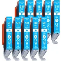 Druckerparadies 10er Sparpack Cyan für Canon 581 XXL Druckerpatronen Tintenpatrone (10-tlg., TS6150 TS6151 TS6240 TS6241 TS6250 TS6251 TS6350 TS6351 TS705)