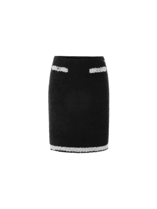 Marc Cain Collections - Bouclé-Midirock Knitted in Germany black new - Gr. - 38