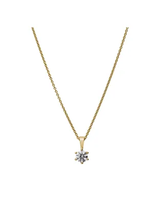Lyomi Anhänger mit Kette 585/- Gelbgold 1 synth. Diam. 0,50 ct.