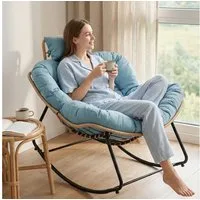 HomeMiYN Schaukelsessel Gepolsterter Schaukelstuhl & Relaxsessel für Wohnzimmer & Balkon