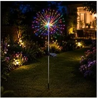 pedete LED Solarleuchte LED Solarleuchte Solarlampen Garten 120 LED Feuerwerk Solarleuchten, gartendeko, solarlampen für außen, Warmweiß, Tageslichtweiß, Leuchtmittel, Wetterfest Pusteblume Solarlampen 8 Modi mit Erdspieß