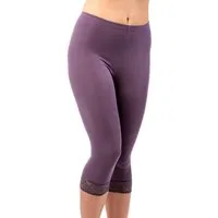 HERMKO Leggings 5722 ¾ l ang mit Spitze, Bio-Baumwolle/Elastan mit Umschlagbund