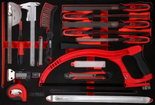 KS Tools Messwerkzeuge- - und Feilen-Satz in Schuamstoffeinlage, 28-tlg - 811.0028