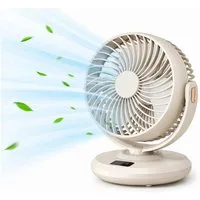 MOPUEA Tischventilator Akku Tischventilator Schwenkbar Mit LED Anzeige 5 Stufen 2 In 1 Design, 90 Grad Schwenkfunktion leiser Betrieb und Akku Nutzung