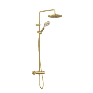 KLUDI-DIVE Dive X 3S Thermostat Dual Shower System Brushed gold PVD 69067N0-00