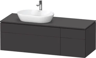 Duravit L-Cube Konsolenwaschtischunterbau wandhängend Graphit Supermatt 1420x550x482 mm - LC48770808 LC4877080800000