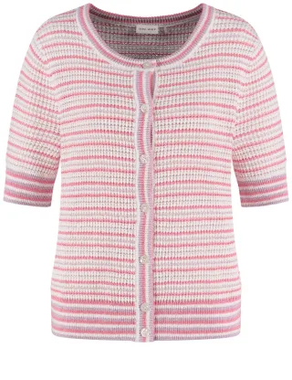 GERRY WEBER Collection - Jacke Strick beige/weiß - Gr. - 38