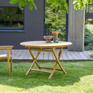 Gartentisch Outdoortisch Teaktisch 100cm Teaktisch rund