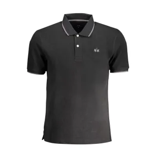 La Martina Schwarzes Baumwoll-Polo-Shirt für Herren