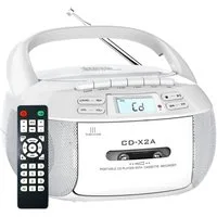 Greadio Tragbarer CD-Player Kassettenrekorder mit Bluetooth FM Radio, weiß Radio (FM (UKW)., mit CD, Kassette, USB und Bluetooth 5.1)