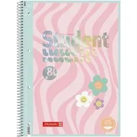 BRUNNEN Collegeblock Brunnen Premium Student Happy Hippie Collegeblock A4 kariert 5x5mm - 8