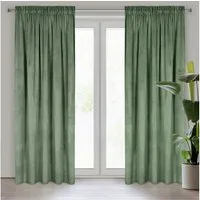 Design91 Vorhang Samtvorhänge 140x270 cm 135x300 cm (1 St), Kräuselband, blickdicht, Samt, Wohnzimmer Tunnelzug