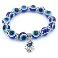 YouBella Charm-Armband Evil Eye Armband Silberfarben Kristall verstellbar, Nickel- & bleifrei, Hautfreundlich, Verstellbar