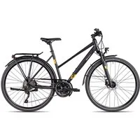 2R Manufaktur Trekkingrad TRS30 Trapez, 30 Gang Shimano RD-T6000 Deore-10 Schaltwerk, Kettenschaltung, Damen Trekkingrad 28 Zoll schwarz/grau