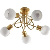 Lindby Deckenleuchten Elaina, Glas Gold / Messing IP20, 5 x 5 W LED