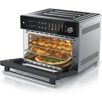 Arendo Minibackofen Airfryer 30L Edelstahl Multifunktionsofen, XXL Heißluftfritteuse 1800W, mini Backofen Dörrgerät + Zubehör, Drehspieß, rotierender Frittierkorb