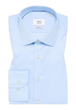 ETERNA - Luxury Shirt Twill Langarm hellblau - Gr. - 46/Langarm - 65cm