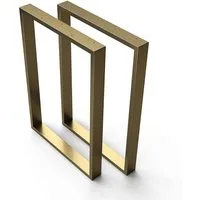 sossai® Tischgestell Stahl Tischkufen 50-70cm x 72cm in Gold (2-St)
