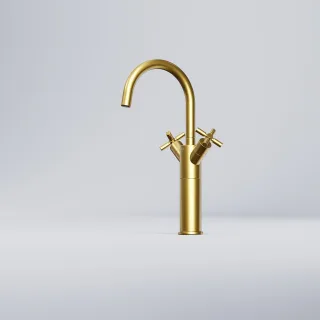 Steinberg Waschtisch-Zweigriffarmatur verlängert, brushed gold, 250 1550 BG 250 1550 BG