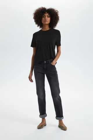 T-shirt Gerade Passform black