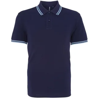 Asquith & Fox Herren-Polohemd in klassischer Passform (Navy/Kornblume)