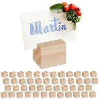 relaxdays Tischkartenhalter Holz 48er Set, Holz
