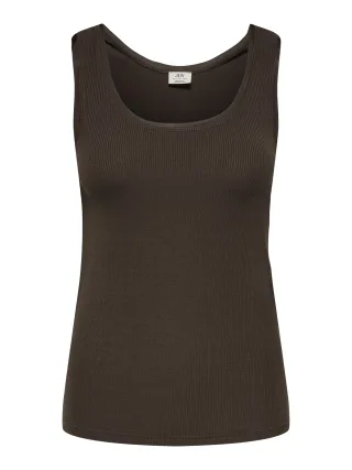 JDY - JDYKIRA LIFE S/L MESH DETAIL TOP JRS Chocolate Brown - Gr. - L