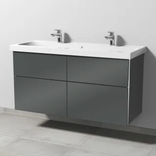 Sanipa 3way Waschtischunterbau zu Geberit iCon Light Waschtisch mit 4 Auszügen, Anthrazit-Glanz BS57679