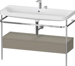 Duravit Happy D.2 Plus c-shaped Set mit Metallkonsole und Schubkasten Stein Grau Seidenmatt 1175x490 HP4844E92920000