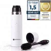 Goods+Gadgets Thermoflasche Edelstahl-Isolierflasche 500/1000ml – Thermosflasche mit Druckknopf, doppelwandiger Thermobecher Isolierkanne