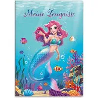 itenga Organisationsmappe ITENGA Zeugnismappe A4 Kunststoff Sichtbuch Motiv Meerjungfrau AQUA DR