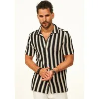 CARISMA Kurzarmhemd gestreift als Poloshirt im Summer-Look für Herren Herren Strick Polohemd T-Shirt im Regular-Fit - Festival Hemd