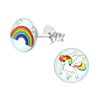 Regenbogen Ohrringe aus 925 Silber