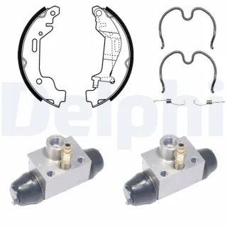 Delphi Bremsbacken vormontiert hinten Opel Agila KP1075