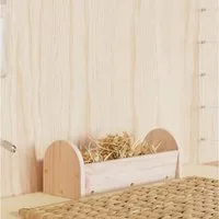 furnicato Futterspender Heuraufe für Kaninchen 28x10x10 cm Massivholz Tanne, Unbehandelter Heuspender für Meerschweinchen, Chinchillas und Hamster