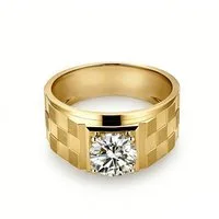 Sternvoll Goldring Herrenring Solitär 1.35ct Labordiamant 750er Gold, IGI-zertifiziert, Handgefertigt, Solitär, 18K Massivgold