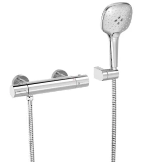 Tres Brausethermostat Aufputz Anti Kalk Handbrause 120x120 mm , 21716409 21716409