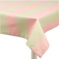SCHÖNER LEBEN. Tischdecke Baumwolle Streifen Pistazie Rosa, Digitaldruck